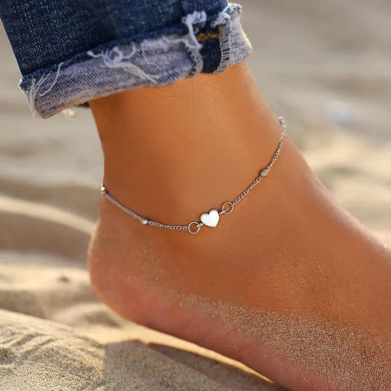 Fashion Colorful Crystal Beads Drop Anklets for Women