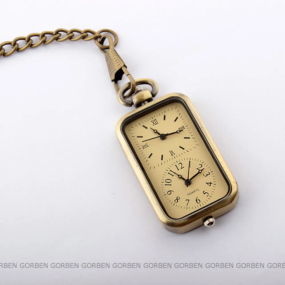 fashion design double time small pocket watch