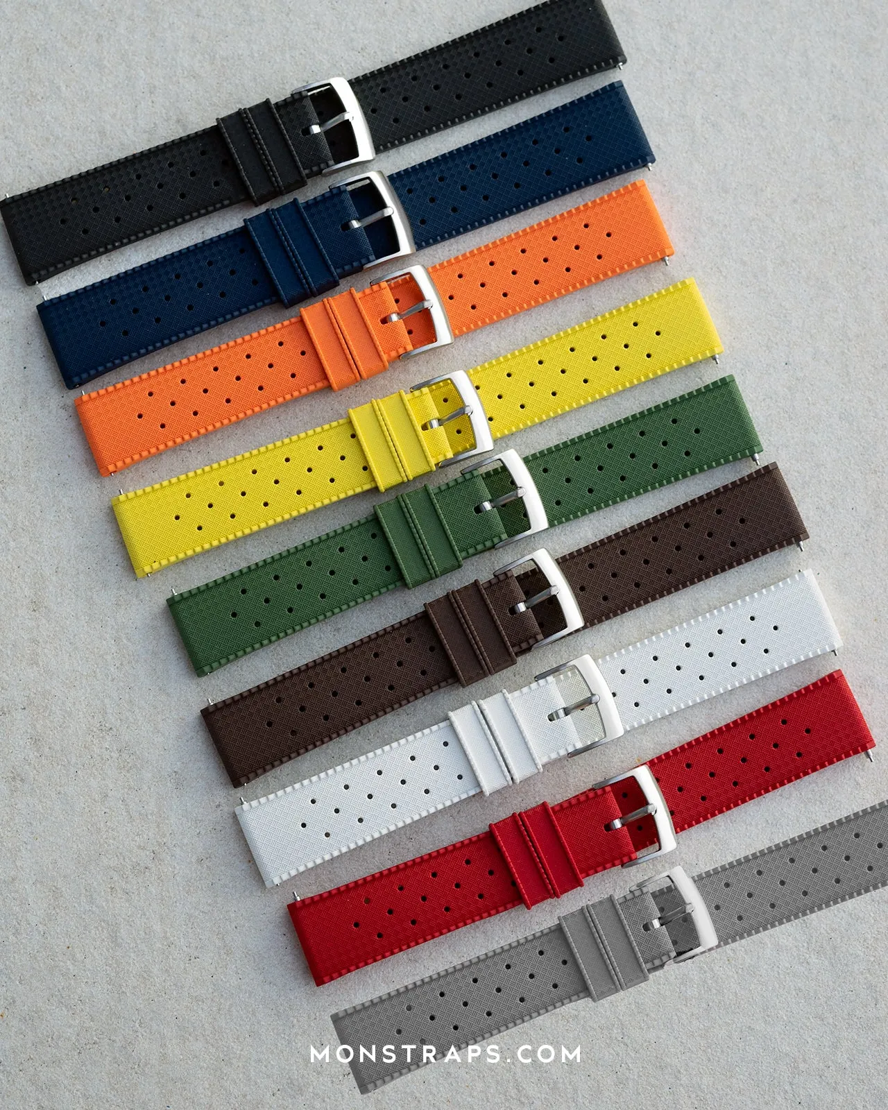 FKM RUBBER - "TROPICAL" VINTAGE STYLE STRAP (SKY BLUE)