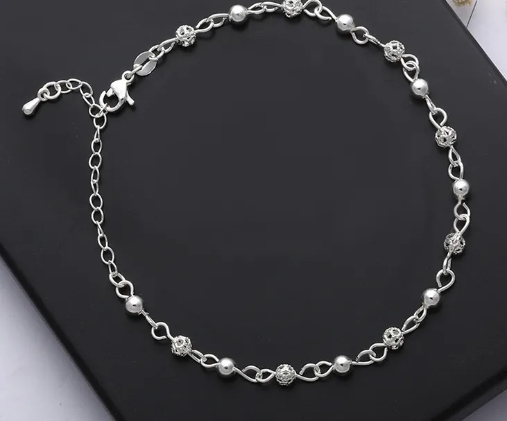 Frosted Bead Hollow Ankle Jewelry