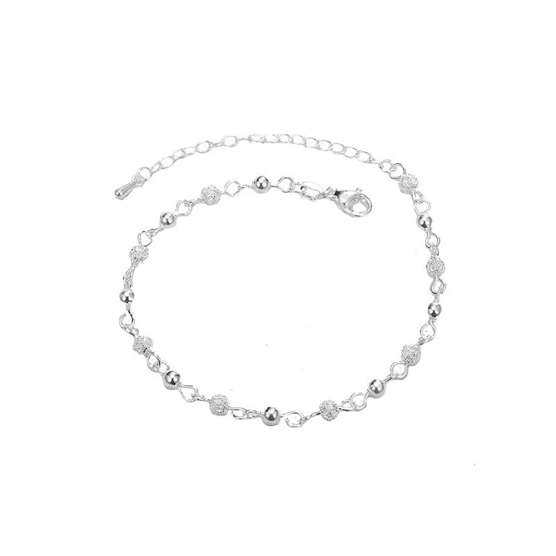 Frosted Bead Hollow Ankle Jewelry
