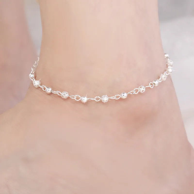 Frosted Bead Hollow Ankle Jewelry