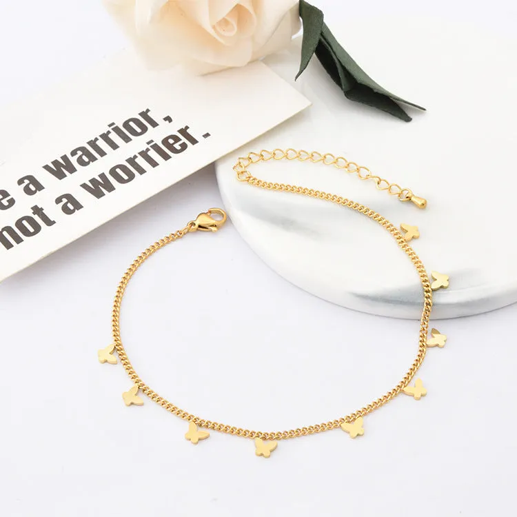 Geometric Cute Titanium Steel Anklet Wettable Anklet