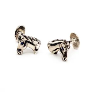 Gloria Stewart Horse-Head w/ Sapphire Cufflinks