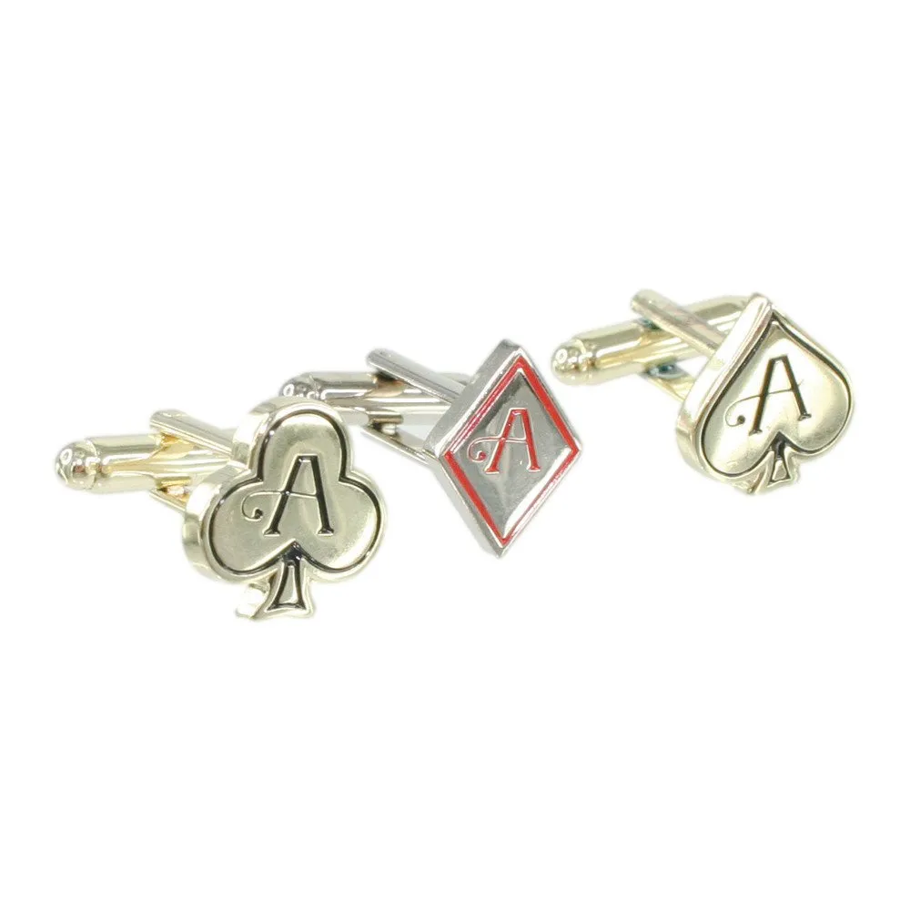 Gold Ace of Clubs Cufflink
