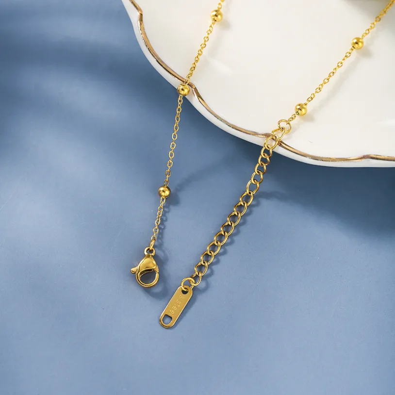 Gold Color Fixed Non-slip Beaded Love Heart Chains Anklets For Women
