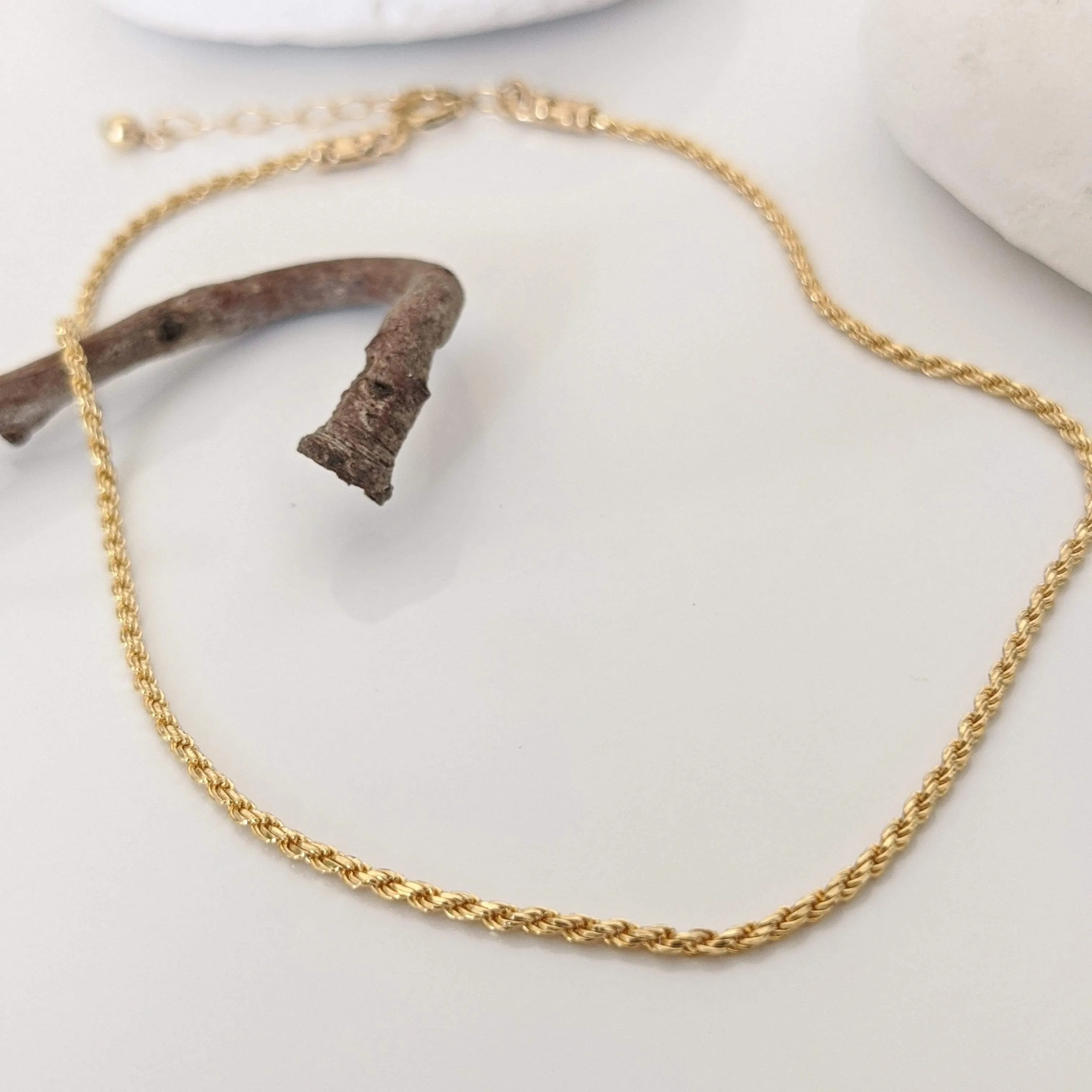 Gold Rope Chain Anklet for Women, Summer Dainty Bohemian Style Gold Ankle Bracelet