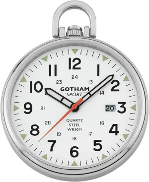 Gotham Men's Sport Series Stainless Steel Analog Quartz Date Pocket Watch # GWC14109S