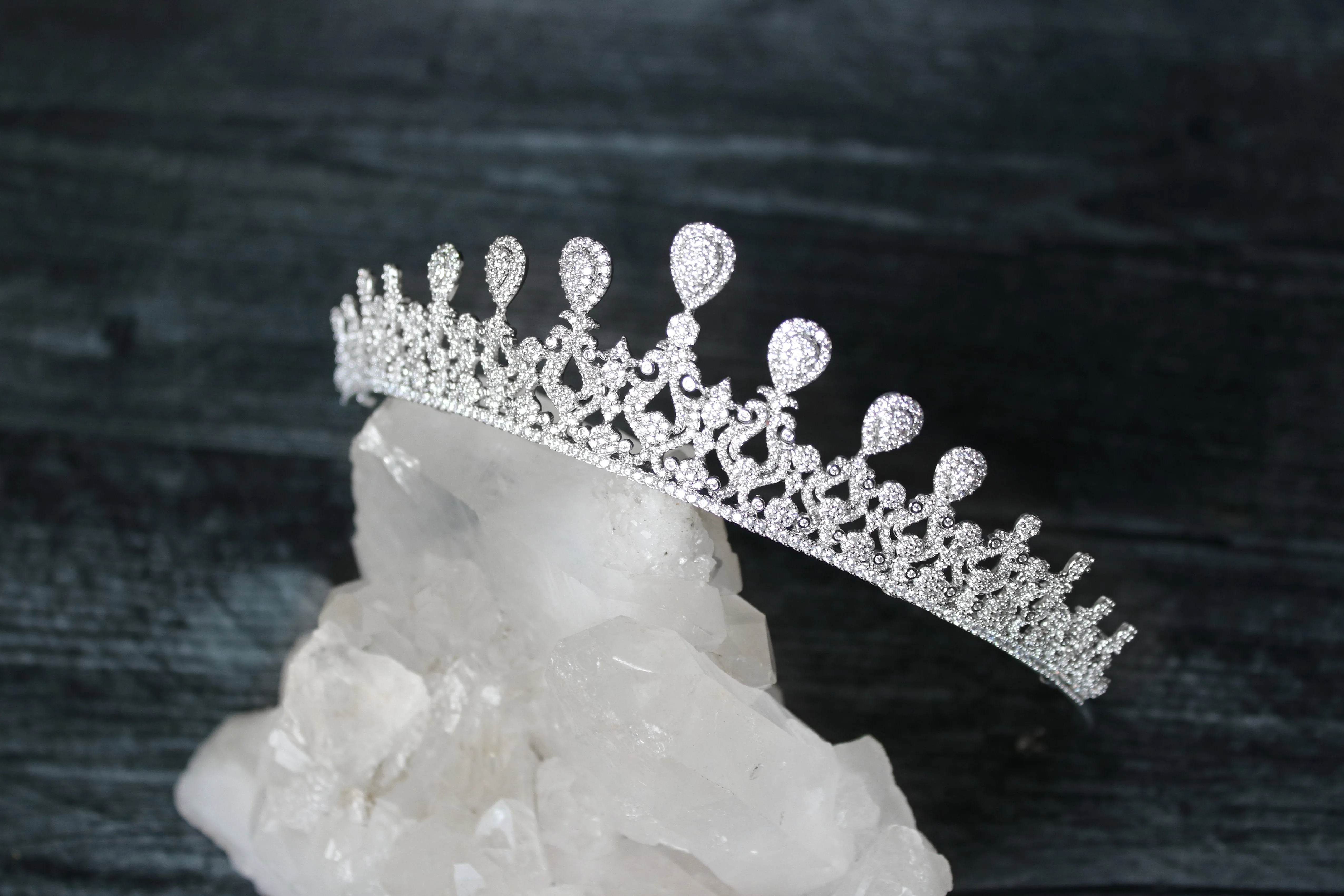 GRACE Simulated Diamond Bridal Tiara