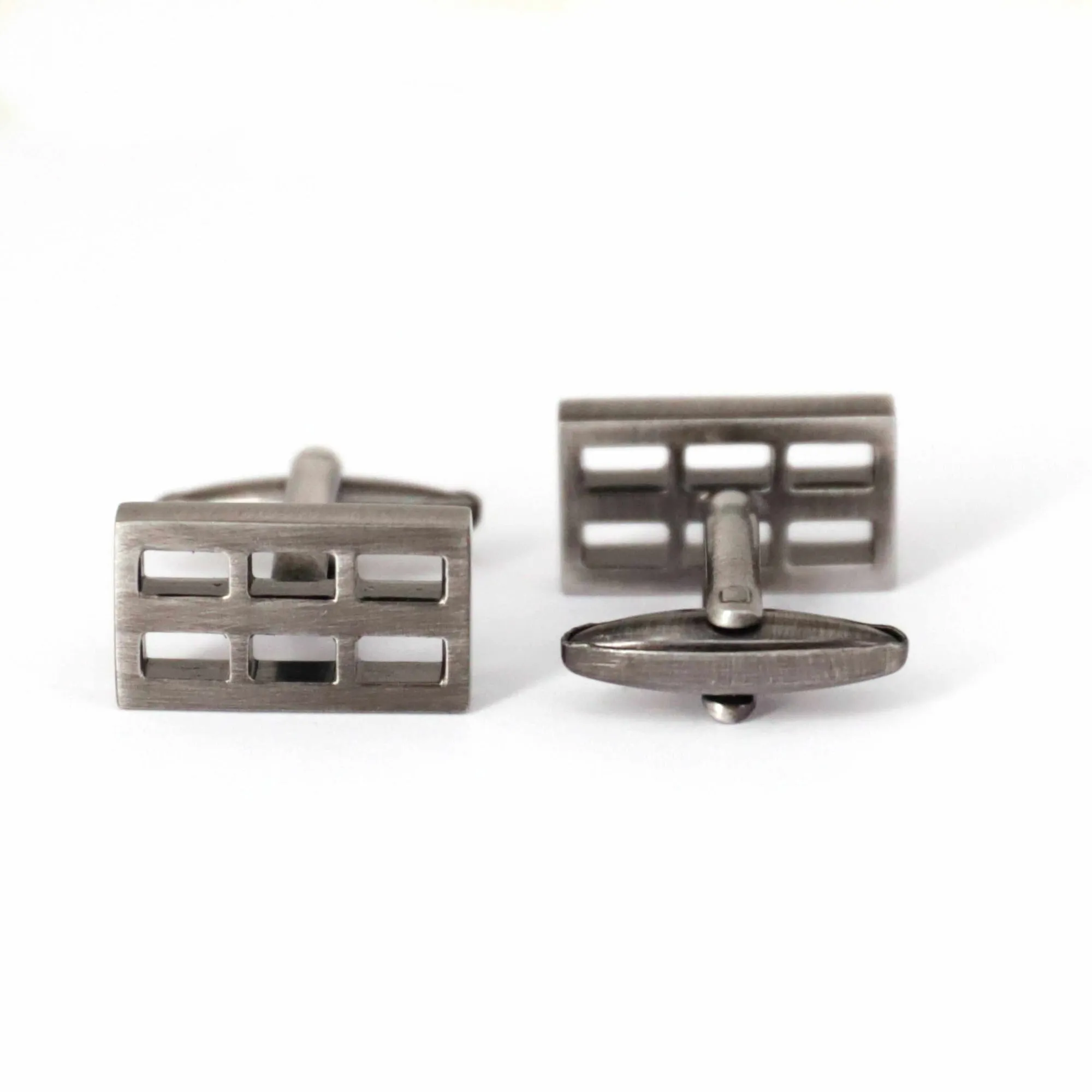 Gunmetal Window Grill Cufflinks (Online Exclusive)