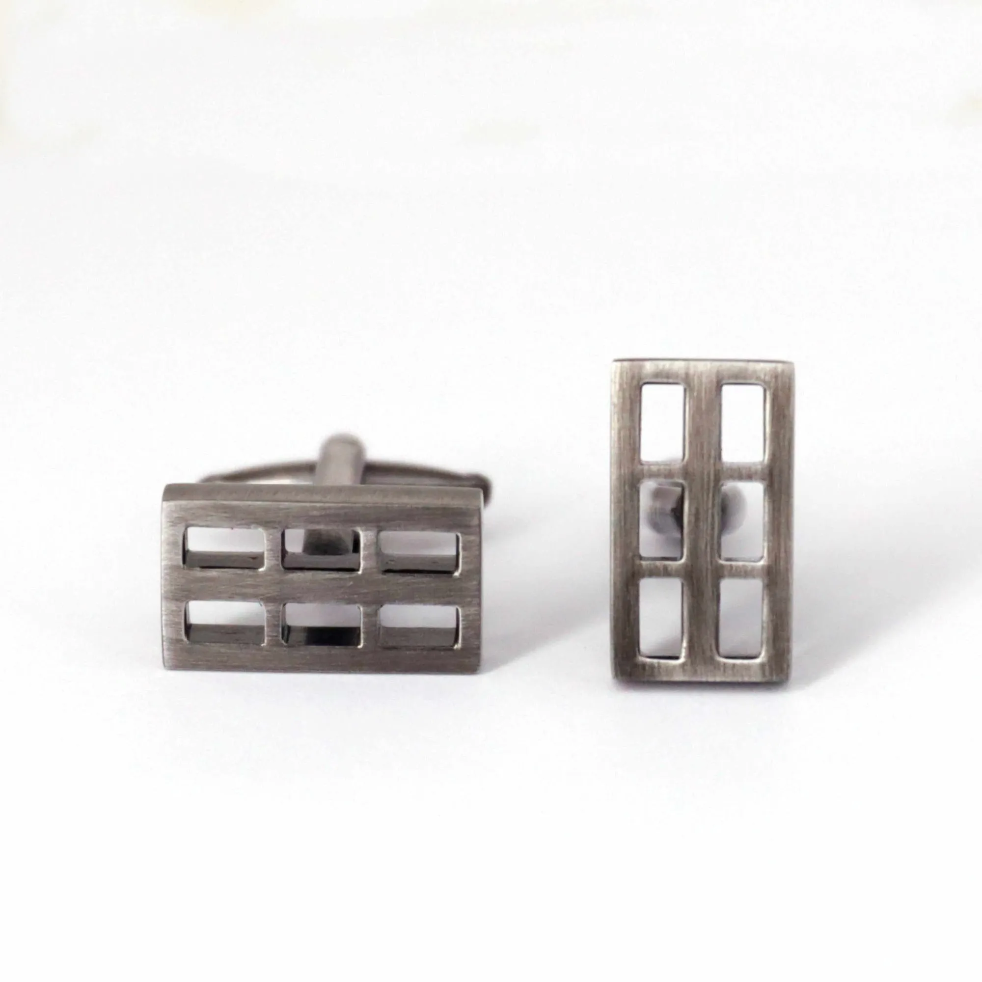 Gunmetal Window Grill Cufflinks (Online Exclusive)