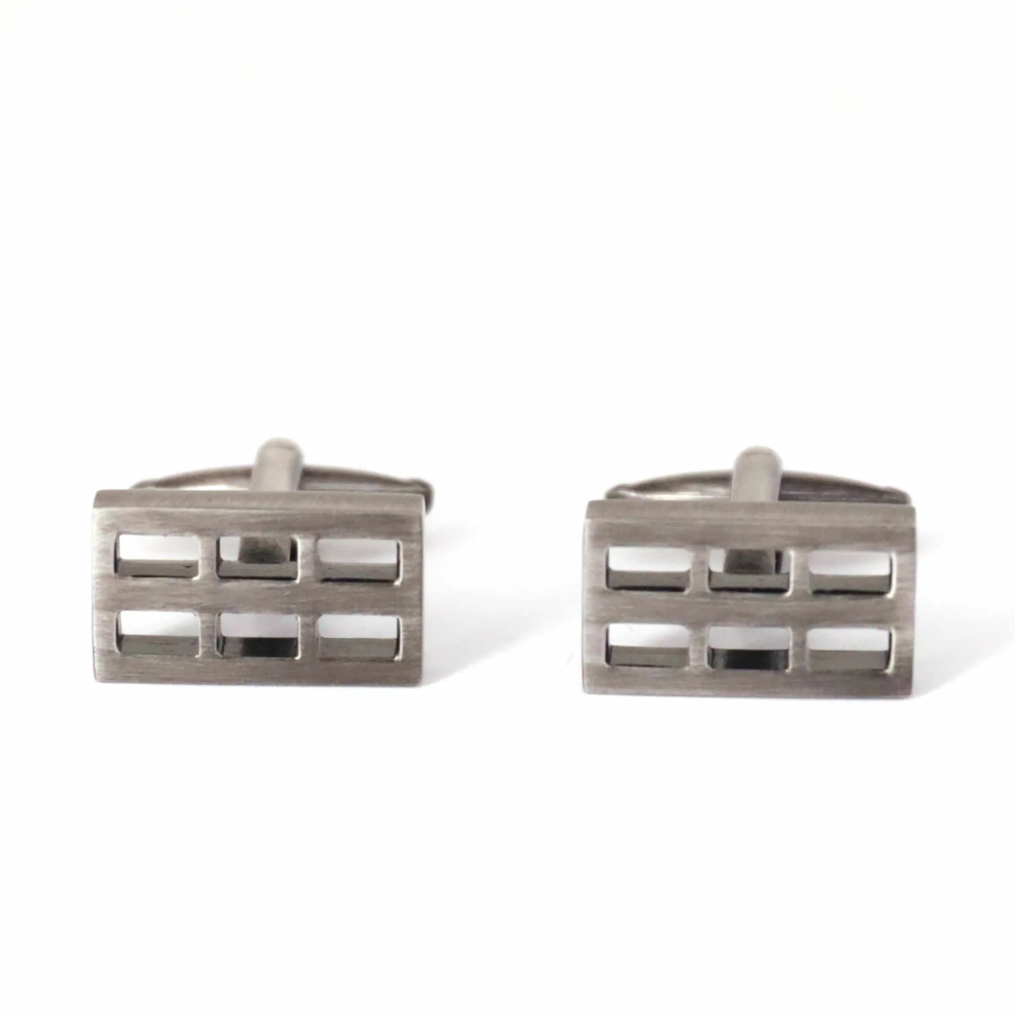 Gunmetal Window Grill Cufflinks (Online Exclusive)