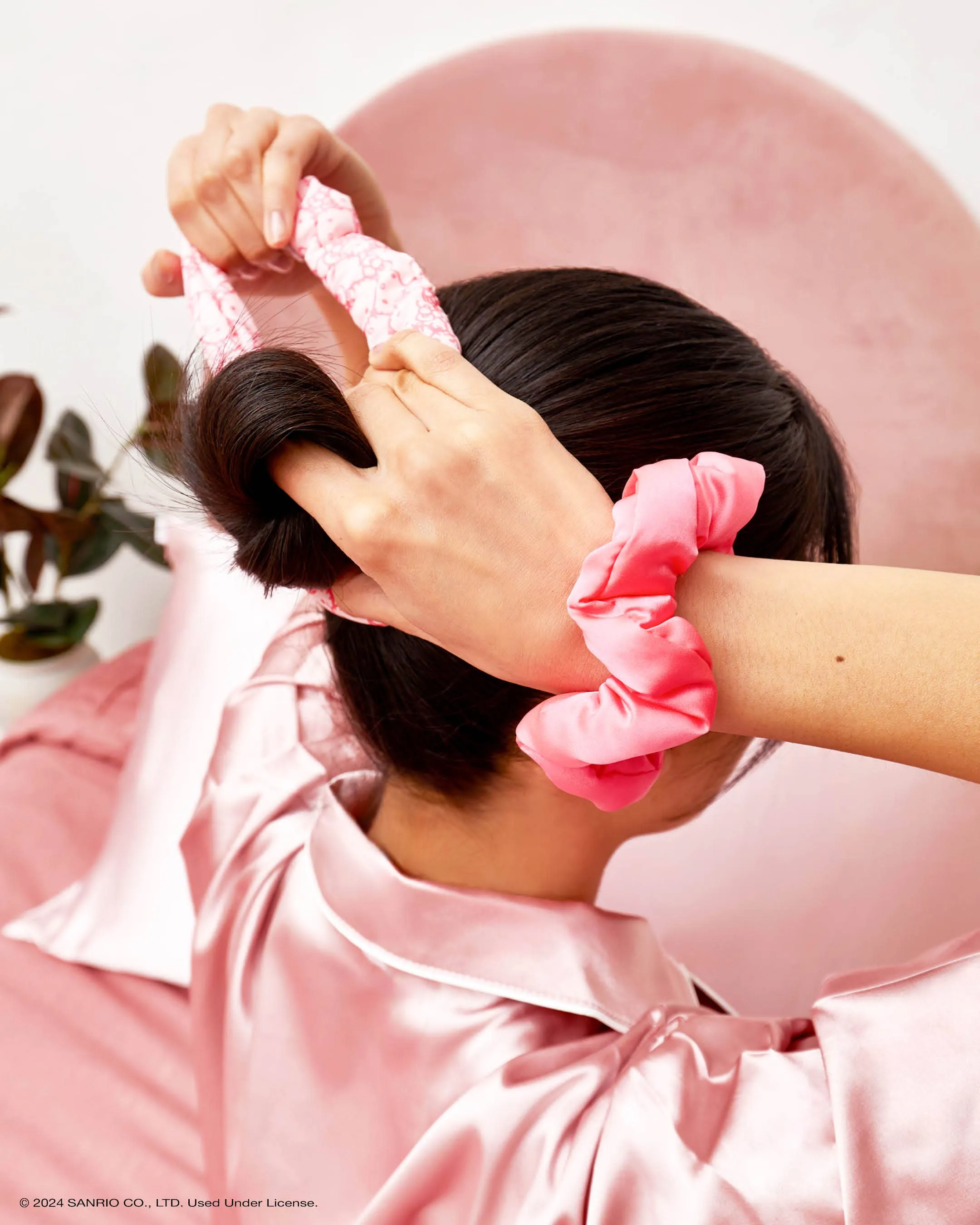 Hello Kitty x Kitsch Recycled Fabric Puffy Scrunchies 3pc Set