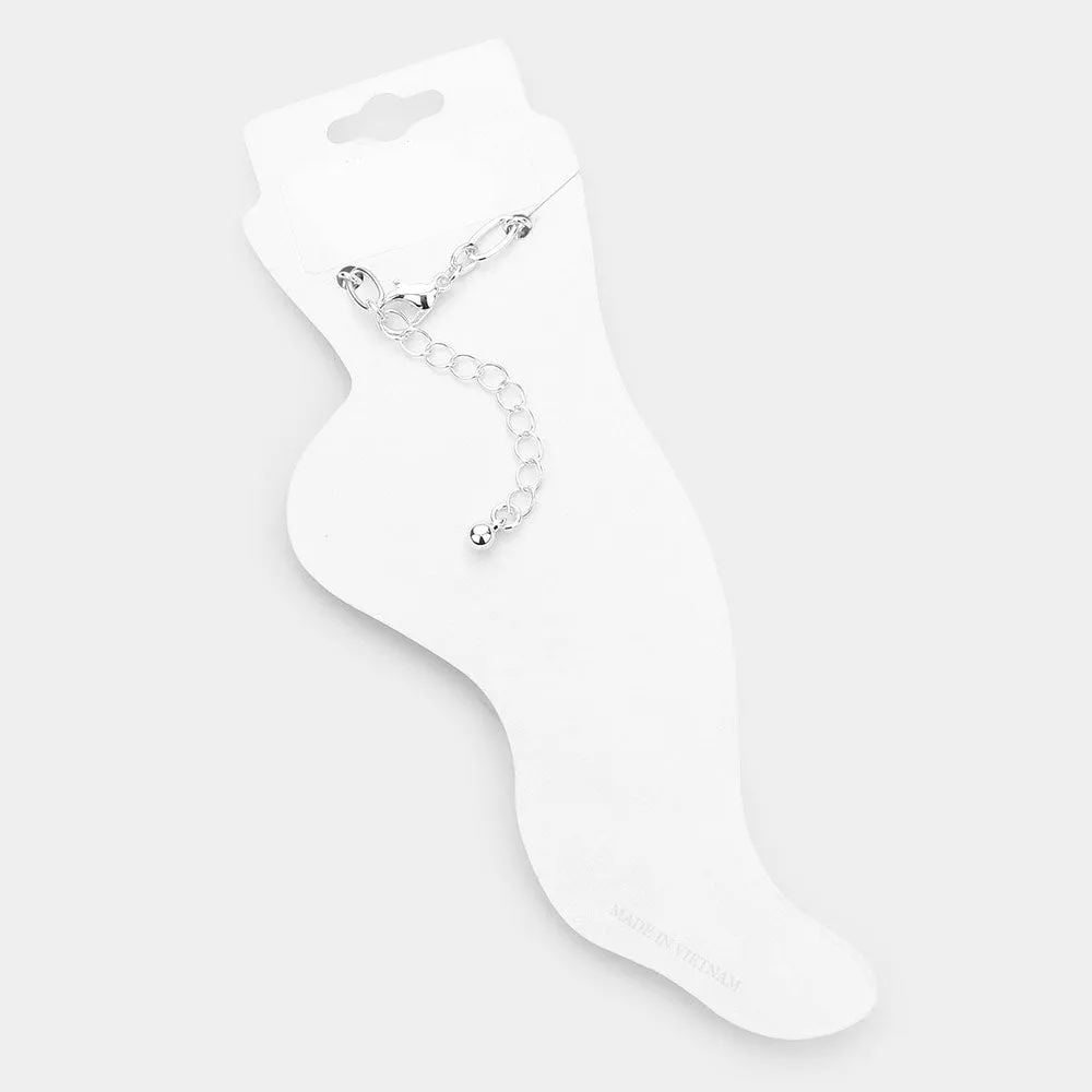 iLLASPARKZ Antique Metal Turtle Charm Station Anklet