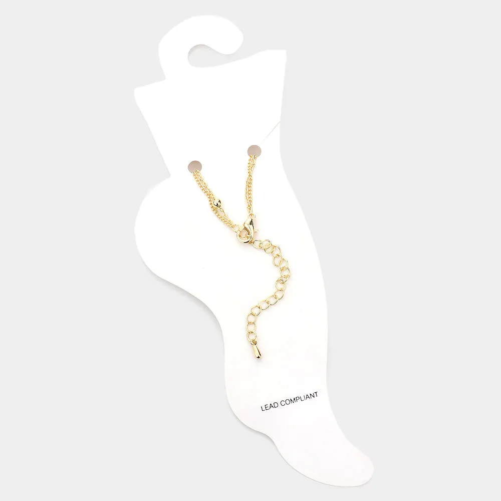 iLLASPARKZ Brass Metal Polar Bear Charm Double Layered Anklet