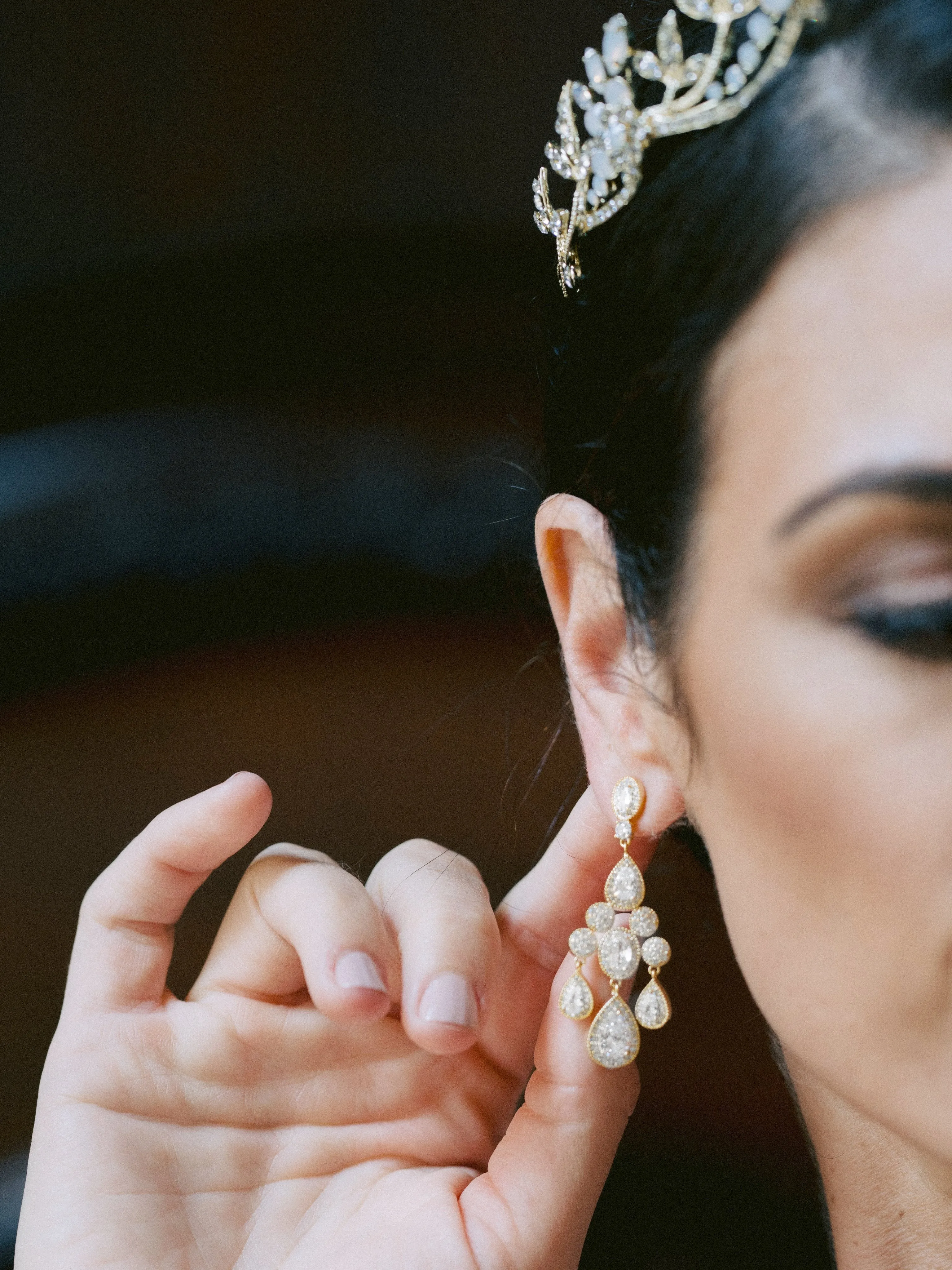 ISABELLA Silver Bridal Chandelier Earrings
