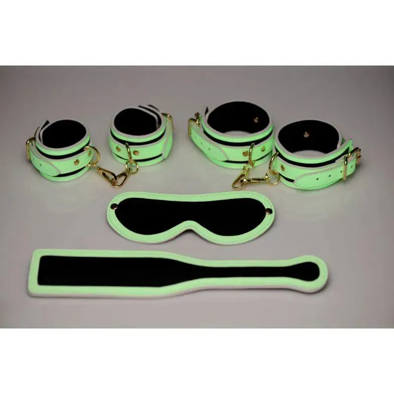 Kink In the Dark Glowing Bondage Set Flouro Green