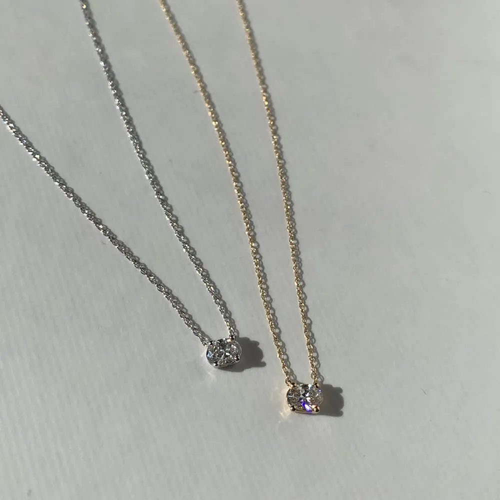 Laboratory-Grown Diamond 0.20ct Oval Necklace in Silver
