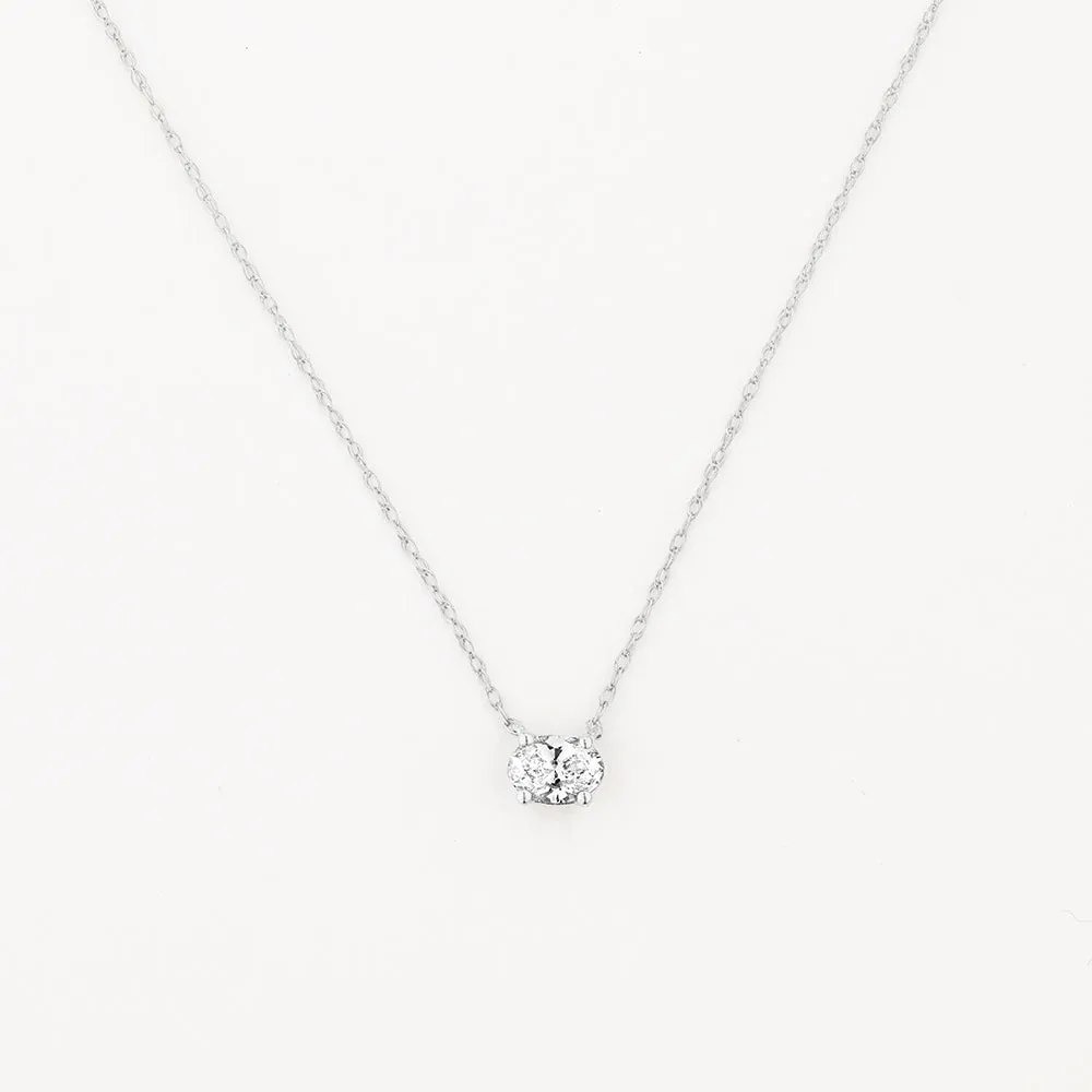 Laboratory-Grown Diamond 0.20ct Oval Necklace in Silver