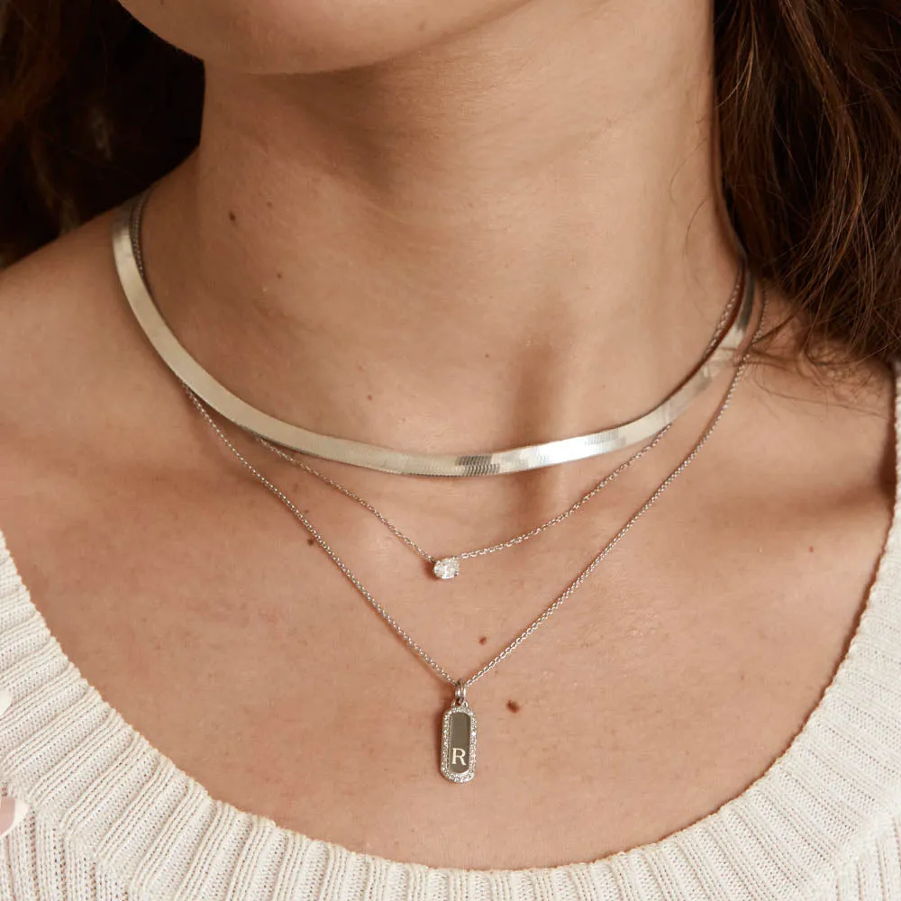 Laboratory-Grown Diamond 0.20ct Oval Necklace in Silver