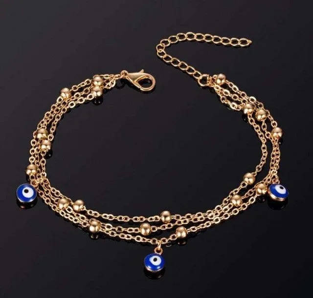 Ladies Turkish Eyes Beads Anklets for Women