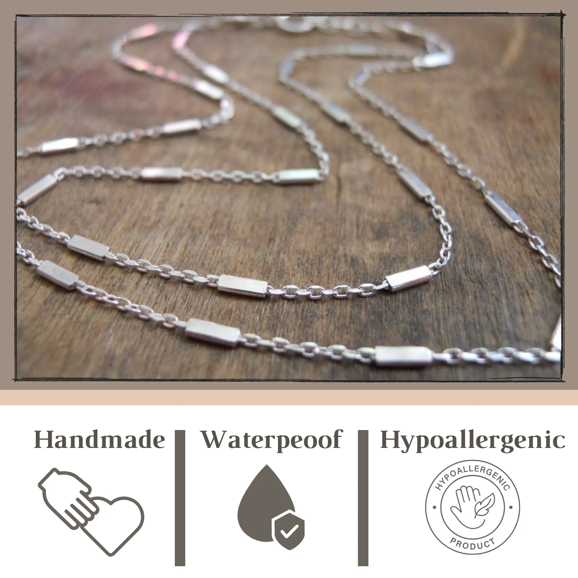 Layered Silver Ankle Bracelet with Tiny Tubes Chain, Beach Ankle