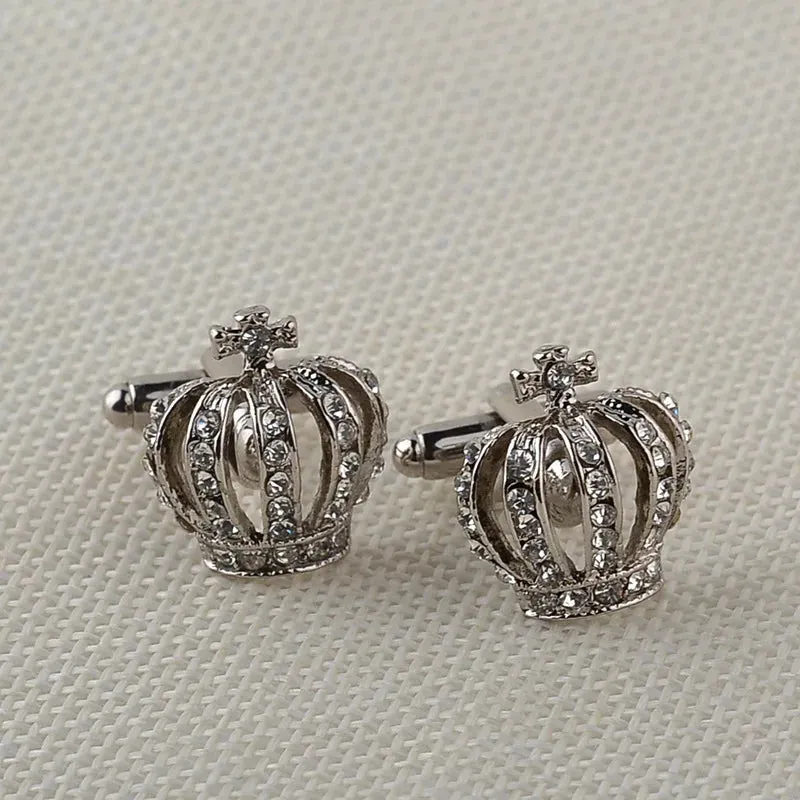 Luxury Men's Cufflinks 2025 - Crystal & Enamel Round Design for Formal Shirts & Special Occasions