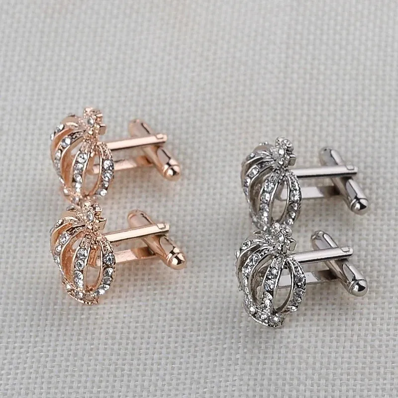 Luxury Men's Cufflinks 2025 - Crystal & Enamel Round Design for Formal Shirts & Special Occasions
