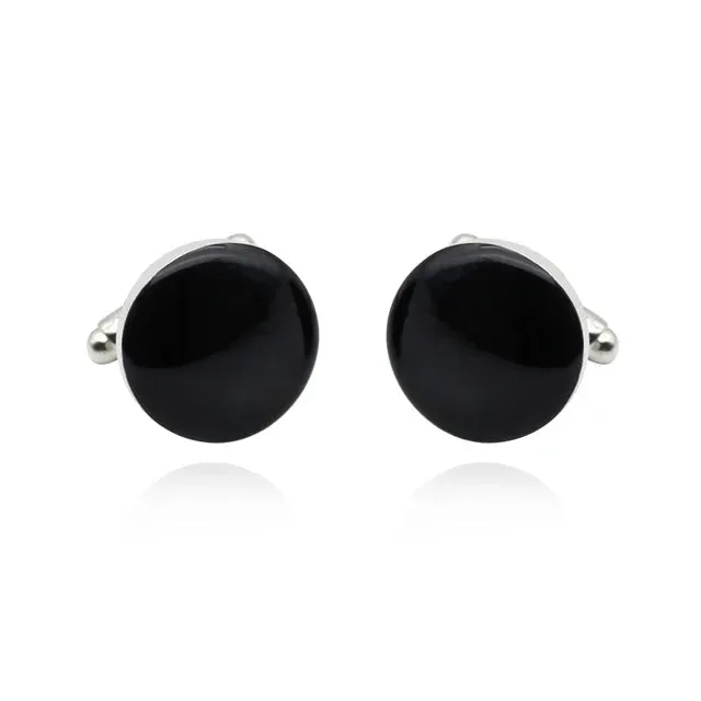 Luxury Men's Cufflinks 2025 - Crystal & Enamel Round Design for Formal Shirts & Special Occasions