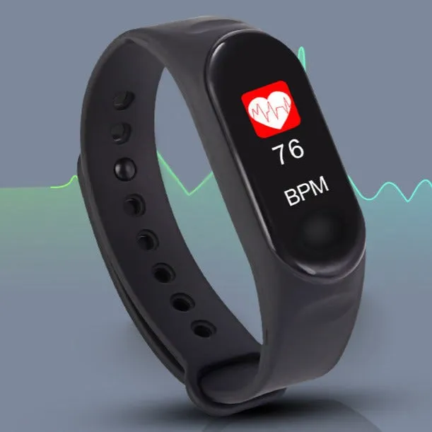 M3 Smart Watch Bracelet with Colour Screen, Heart Rate & BP Monitor