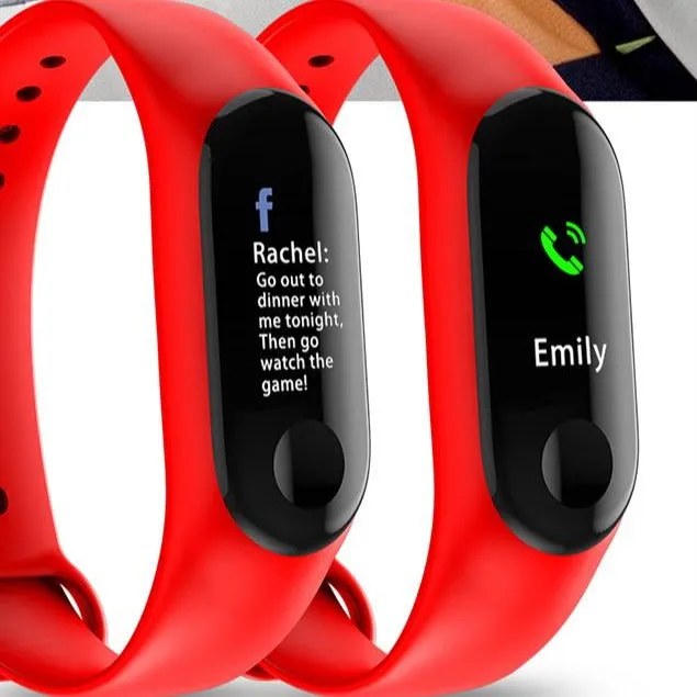 M3 Smart Watch Bracelet with Colour Screen, Heart Rate & BP Monitor