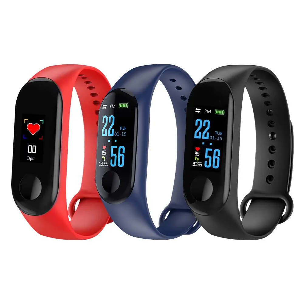 M3 Smart Watch Bracelet with Colour Screen, Heart Rate & BP Monitor