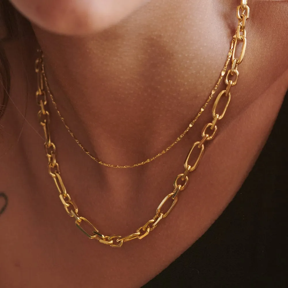 Magnus Chunky Chain Necklace 18ct Gold Plate