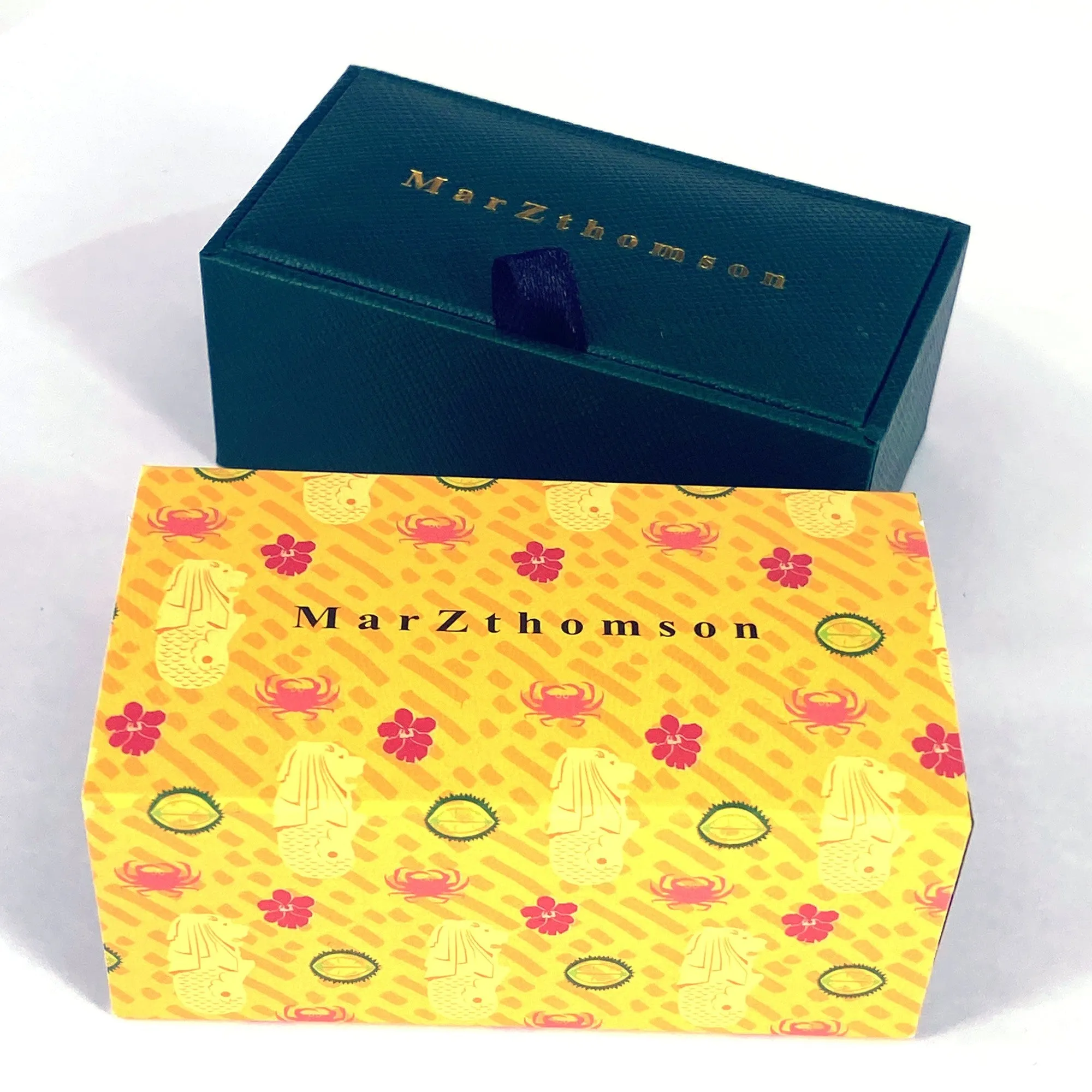 MarZthomson Yellow Flower Oval Cufflinks (Online Exclusive)