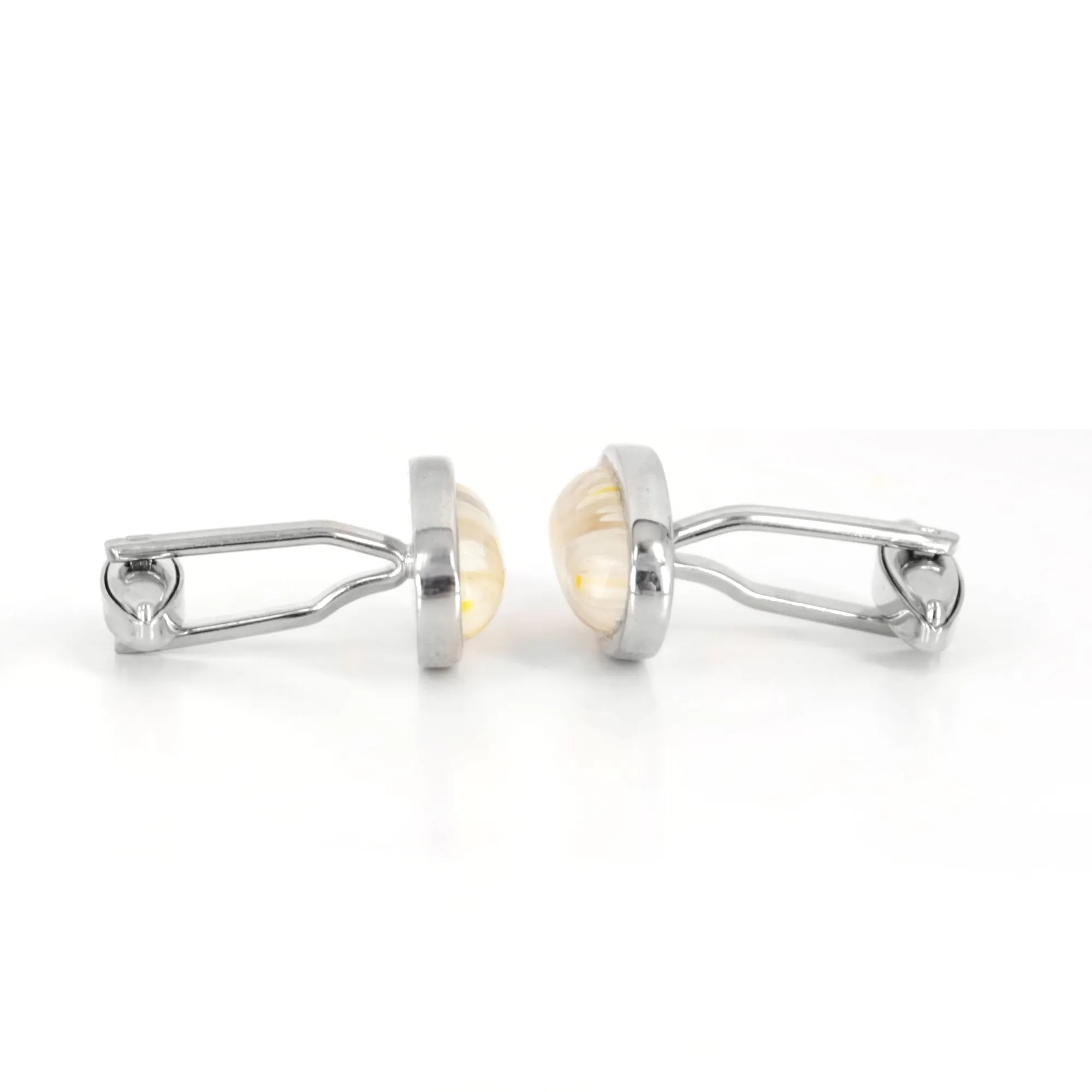 MarZthomson Yellow Flower Oval Cufflinks (Online Exclusive)
