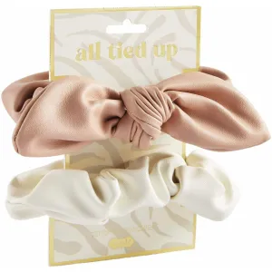 Mud Pie Leather Scrunchie Set Blush