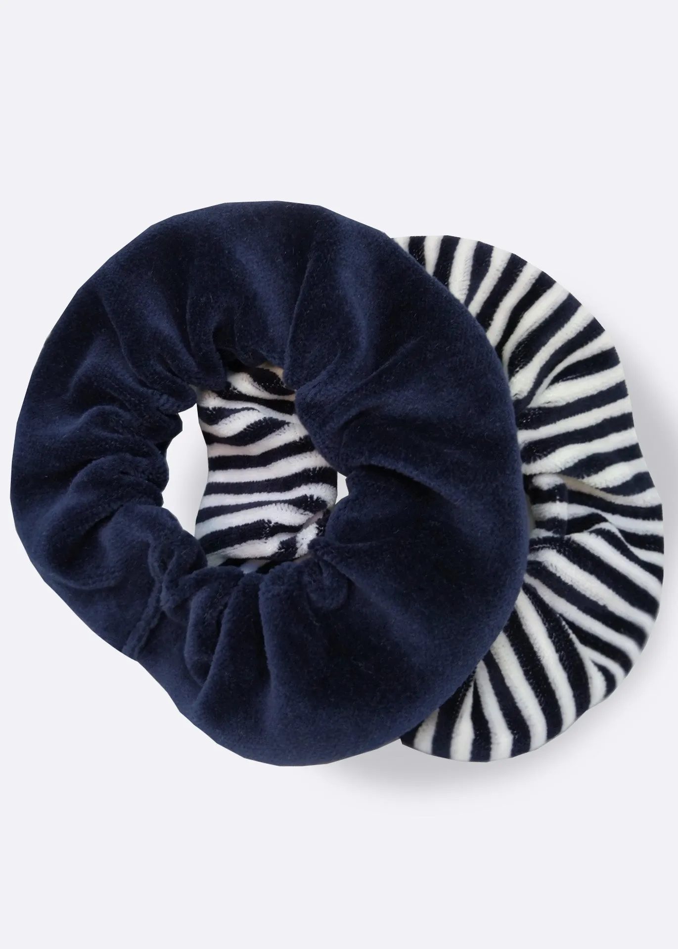 Navy Velour Scrunchie - 100% Cotton (organic) / 100 % Baumwolle (Bio)