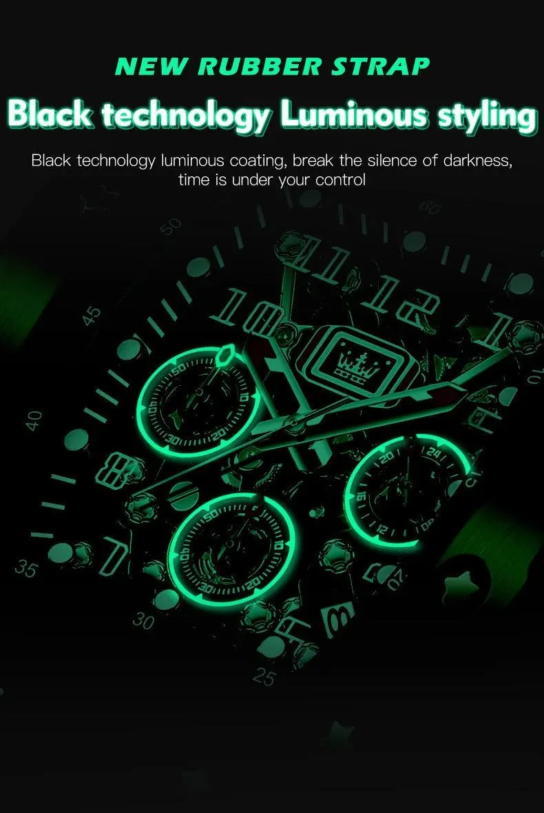 OLEVS Men's Tonneau Wristwatch: Stylish Design with Silicone Strap