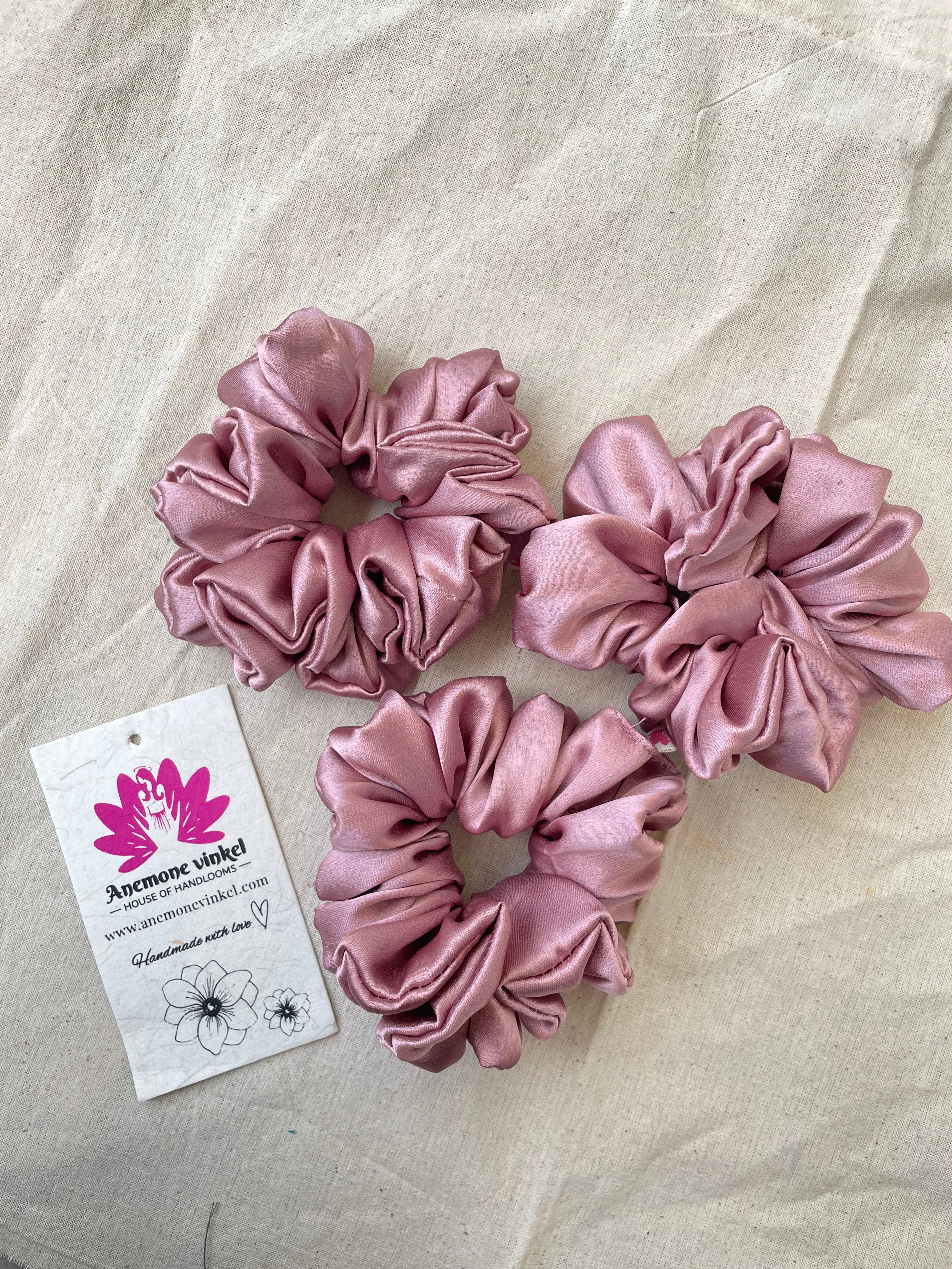 Peach Scrunchie-Pack Of 3