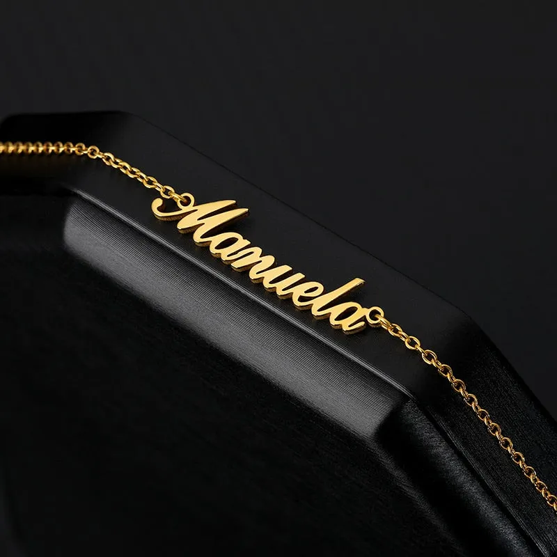 Personalized Custom Name Anklets For Women Gold Silver Color Stainless Steel Foot Chain
