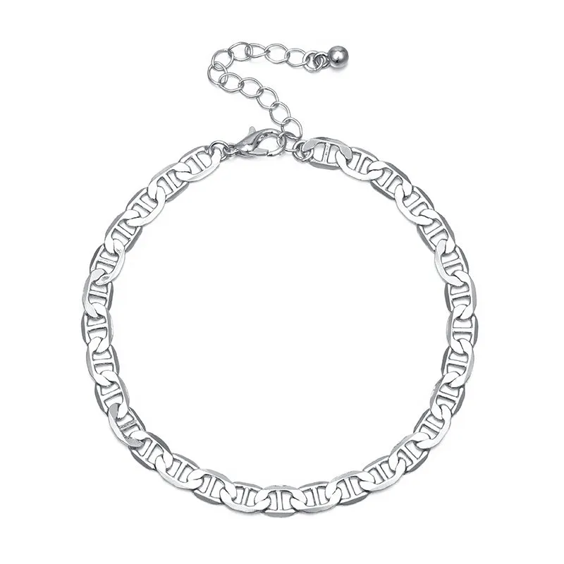 Personalized wide Chain Anklet