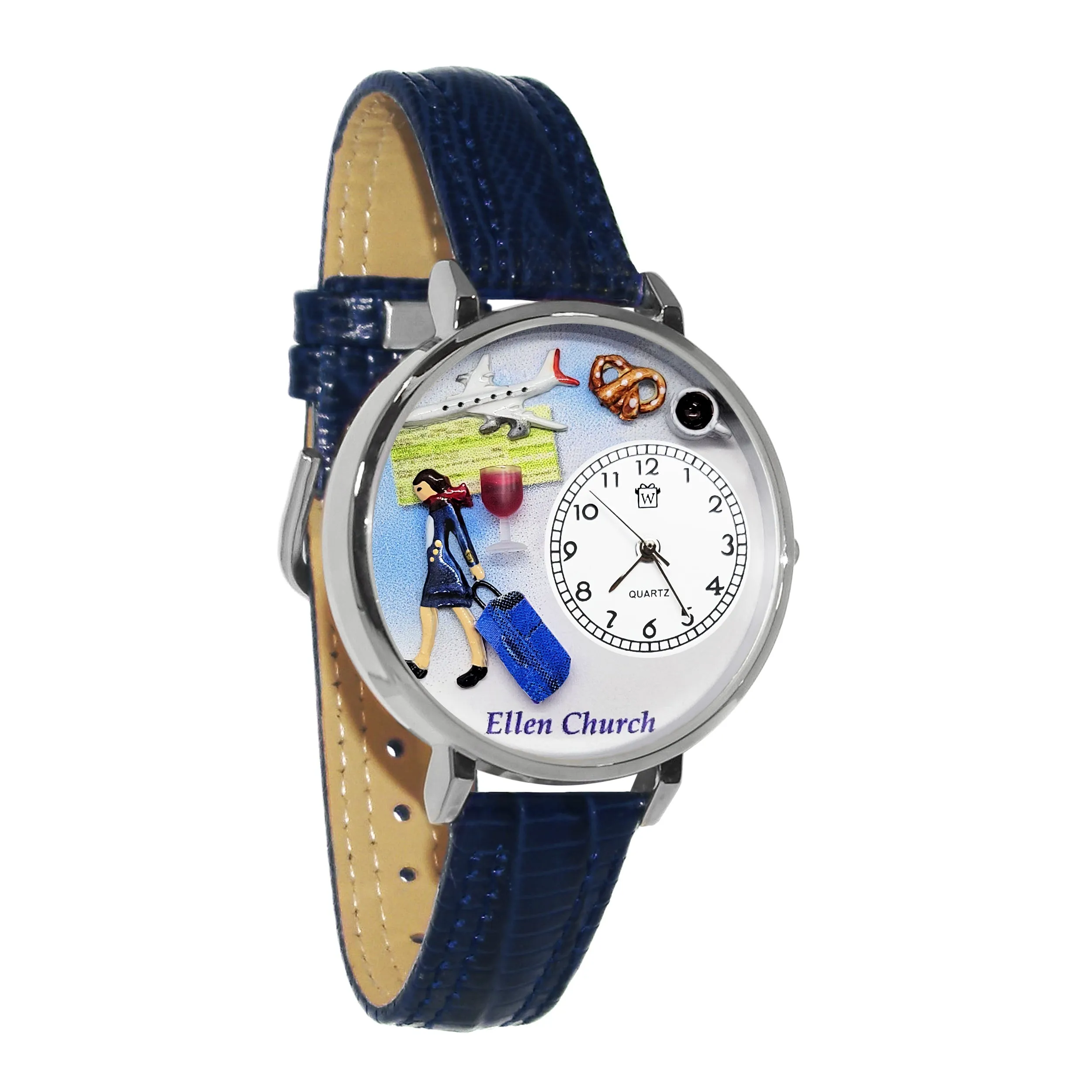 Personalized Women's Flight Attendant 3D Watch Large Style