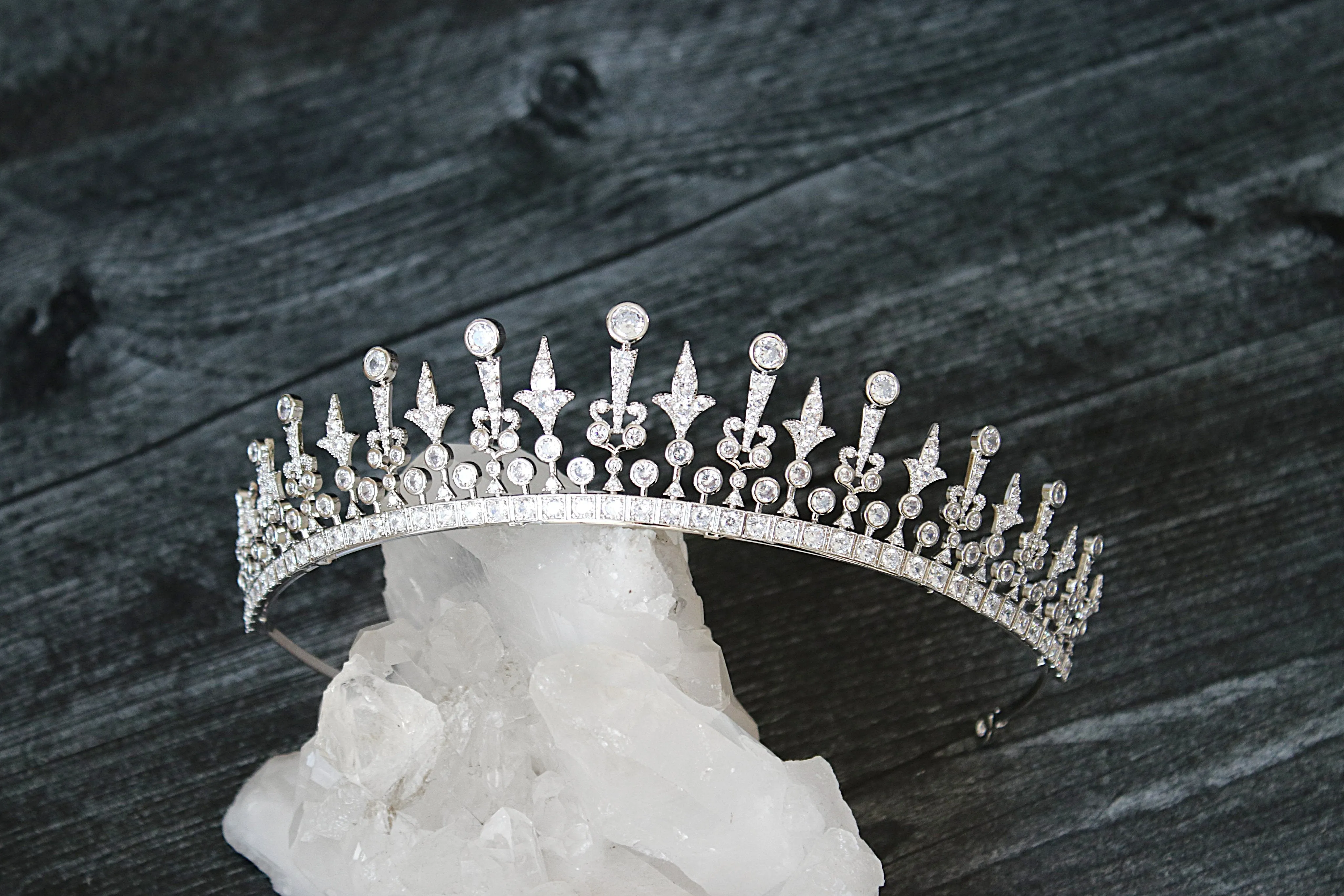 PHILLIPA Simulated Diamond Bridal Tiara