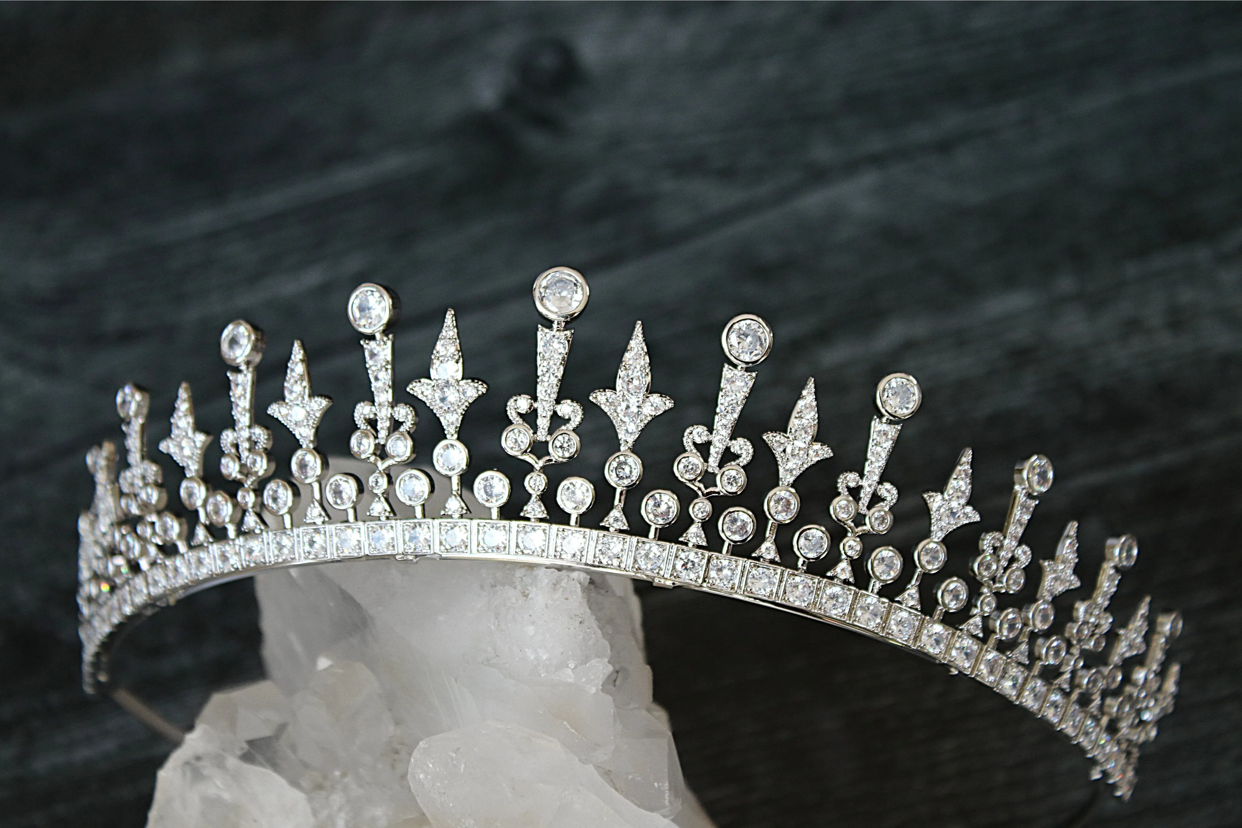 PHILLIPA Simulated Diamond Bridal Tiara
