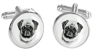 Pug Dog Dome Cufflinks