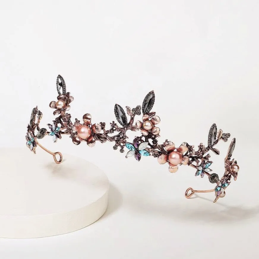 "Aryonna" - Bohemian Gold Bridal Tiara