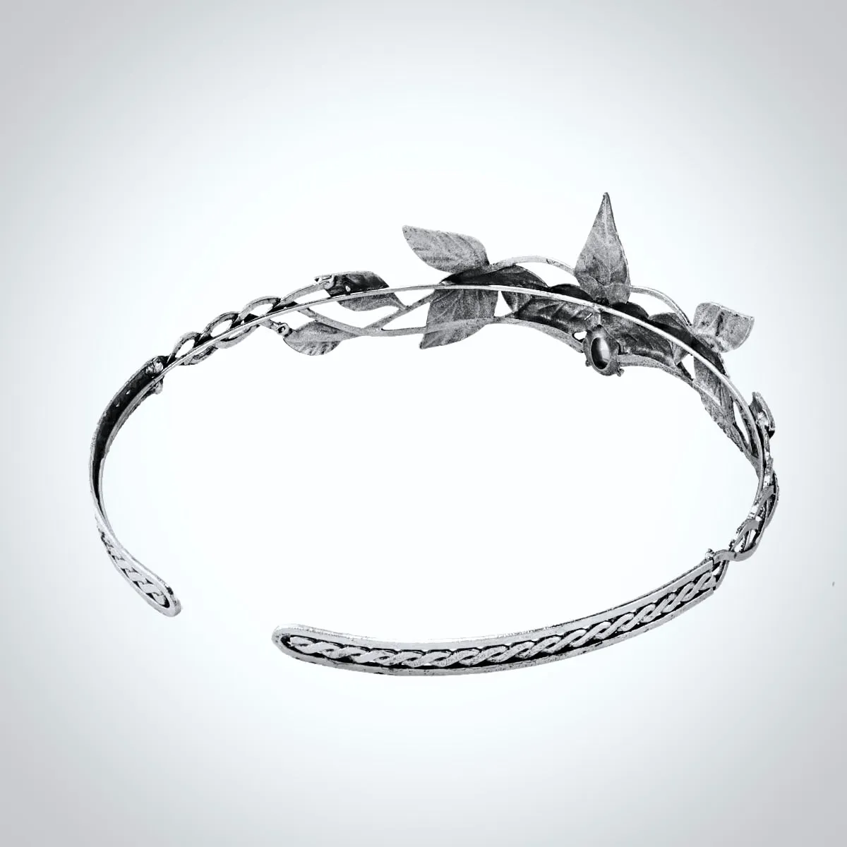 "Gwendolyn" - Silver Medieval Crown with Blue Center Stone