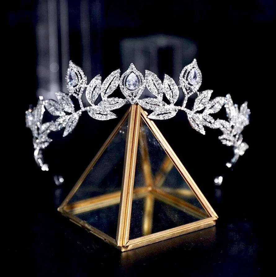 "Maxine" - Silver Cubic Zirconia Bridal Tiara