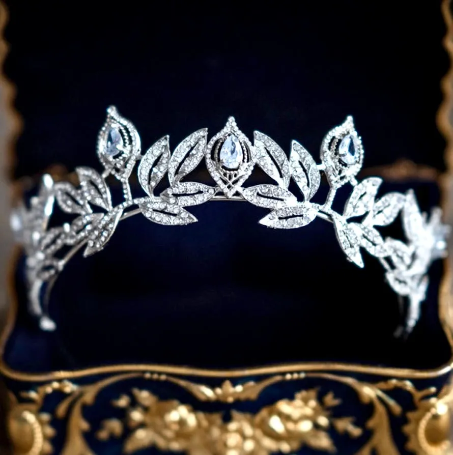 "Maxine" - Silver Cubic Zirconia Bridal Tiara