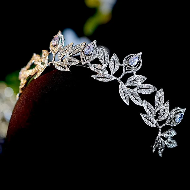 "Maxine" - Silver Cubic Zirconia Bridal Tiara